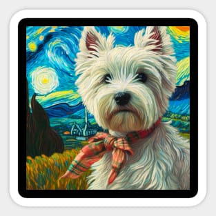 Fashionable Westie - Square - West Highland Terrier Sticker